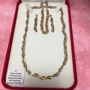 Italian Vermeil & Sterling Silver Necklace Set